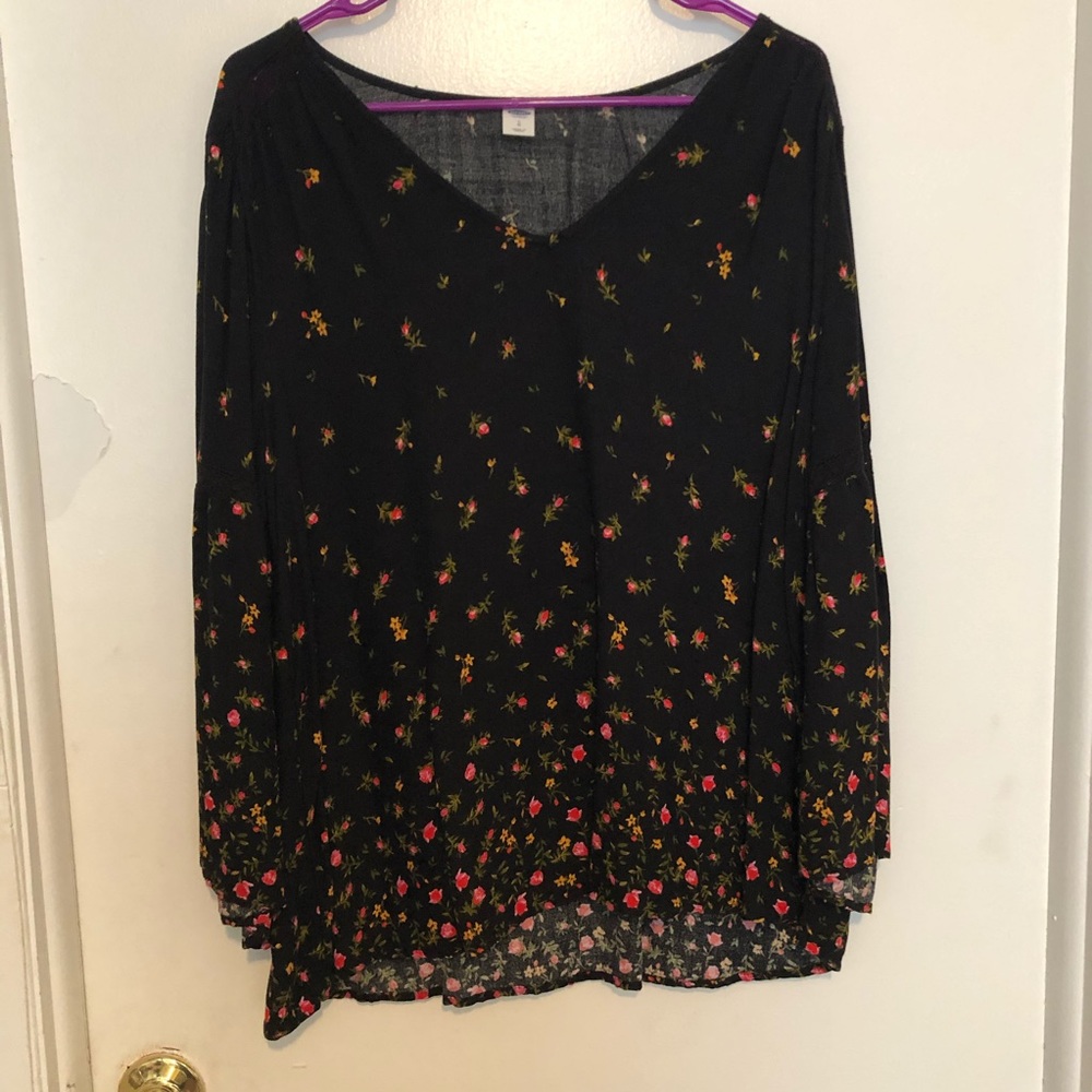 Old Navy Women’s Floral Long Bell Sleeve Top Sz L